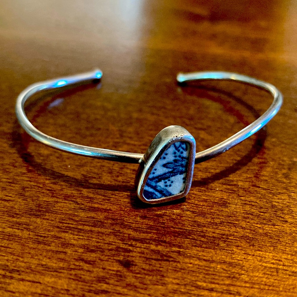 Stoneware bracelet in 925 sterling silver